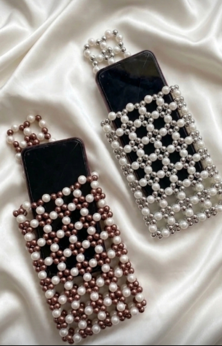 A beaded clutch